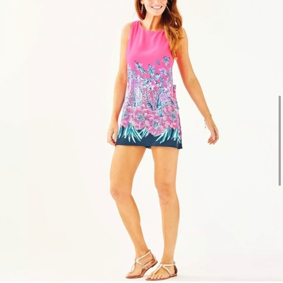 NWT Lilly Pulitzer Donna Pink Tropics Romper - Picture 2 of 4